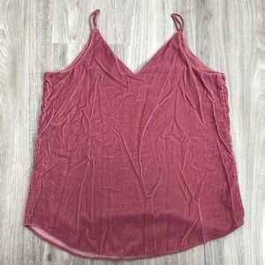 EXPRESS WOMENS VELVET CAMISOLE PINK V NECK S